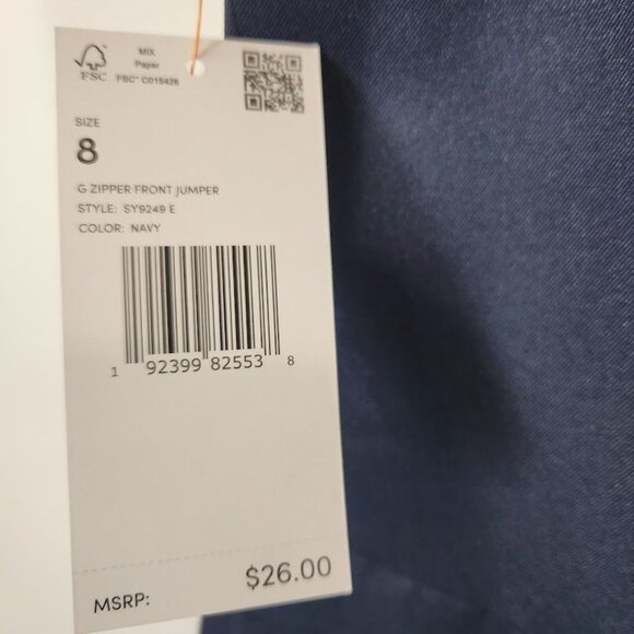 French Toast Girls Zipper Front Jumper Uniform Dress‎ in Navy Blue - Size 8 - Picture 5 of 6